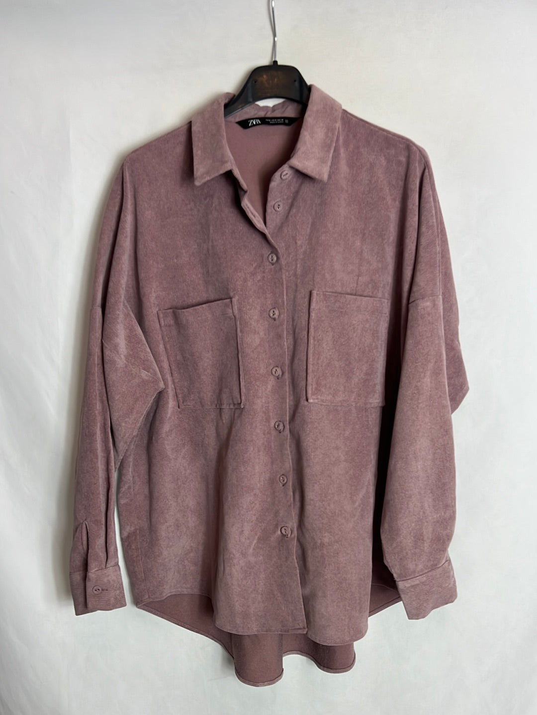 ZARA. Mauve micro corduroy shirt. TS