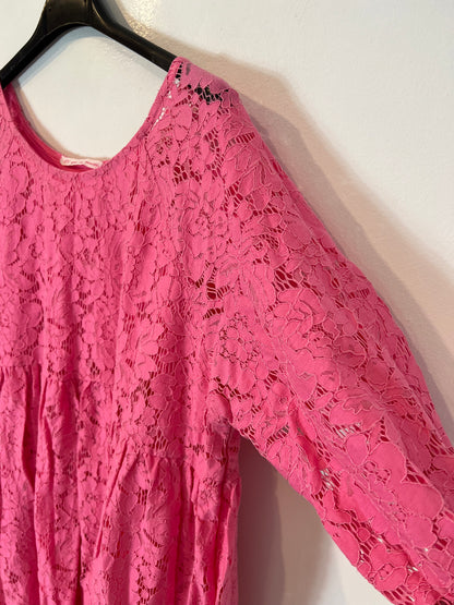 OTRAS. Vestido corto rosa encaje. T S/M
