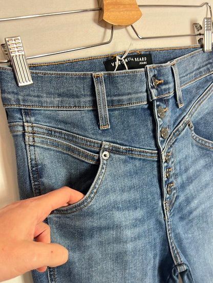 VERONICA BEARD. Denim pitillo abotonad cintura alta. T 27 (36)