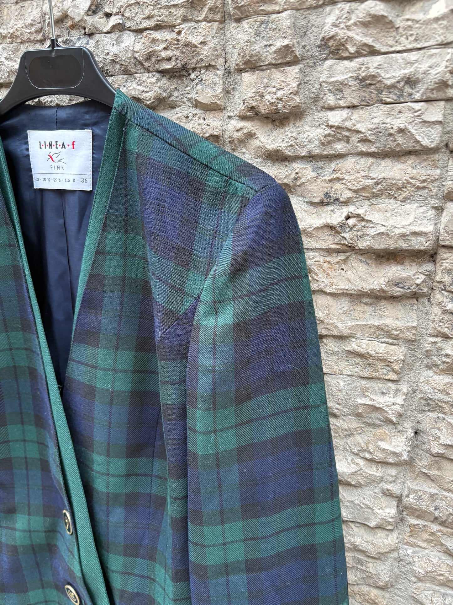 OTRAS. Chaqueta cuadros vintage lana