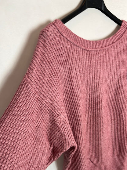 PULL&amp;BEAR. Pink sweater with a low back neckline.