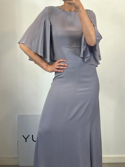 SAINT LAURENT. Mauve silk dress. T.S.