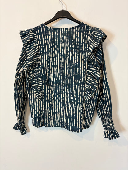 9MAS5. Total look estampado azul petróleo. T S