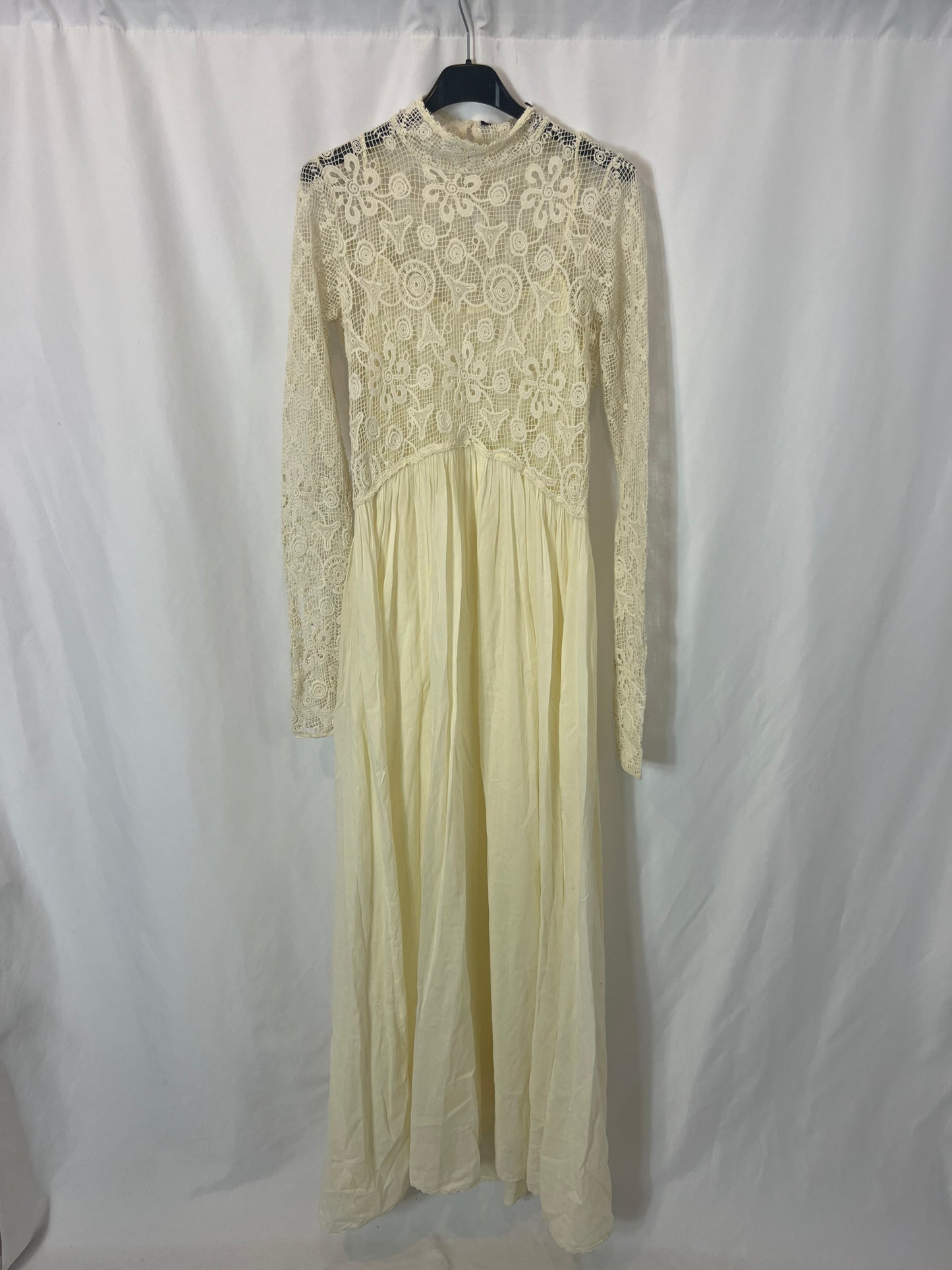 OTRAS. Vestido largo doble textura crudo. T XS