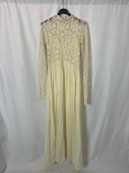 OTRAS. Vestido largo doble textura crudo. T XS