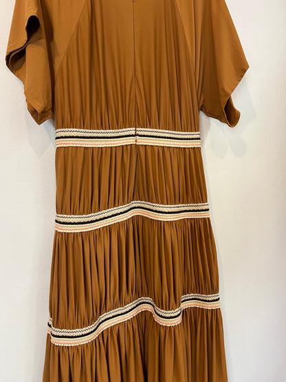 ZARA. Camel Ts long dress