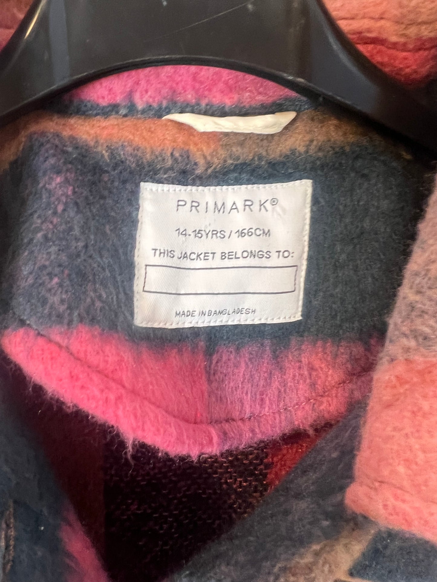 PRIMARK. Checkered textured overshirt. Size 14-15 years (S)