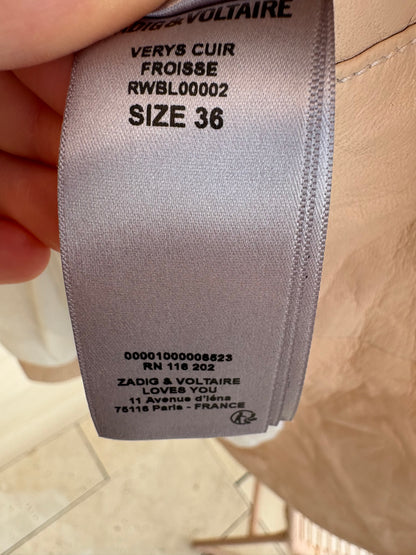 ZADIG & VOLTAIRE. Chaqueta piel beige claro