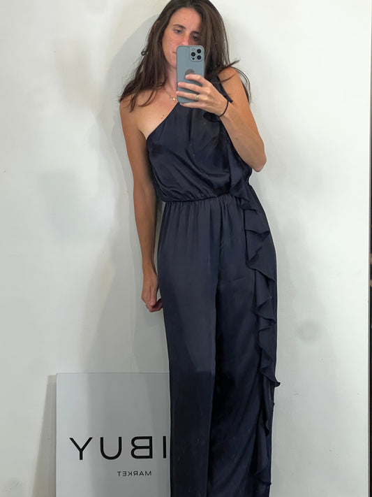 ZARA. Mono largo azul asimetrico