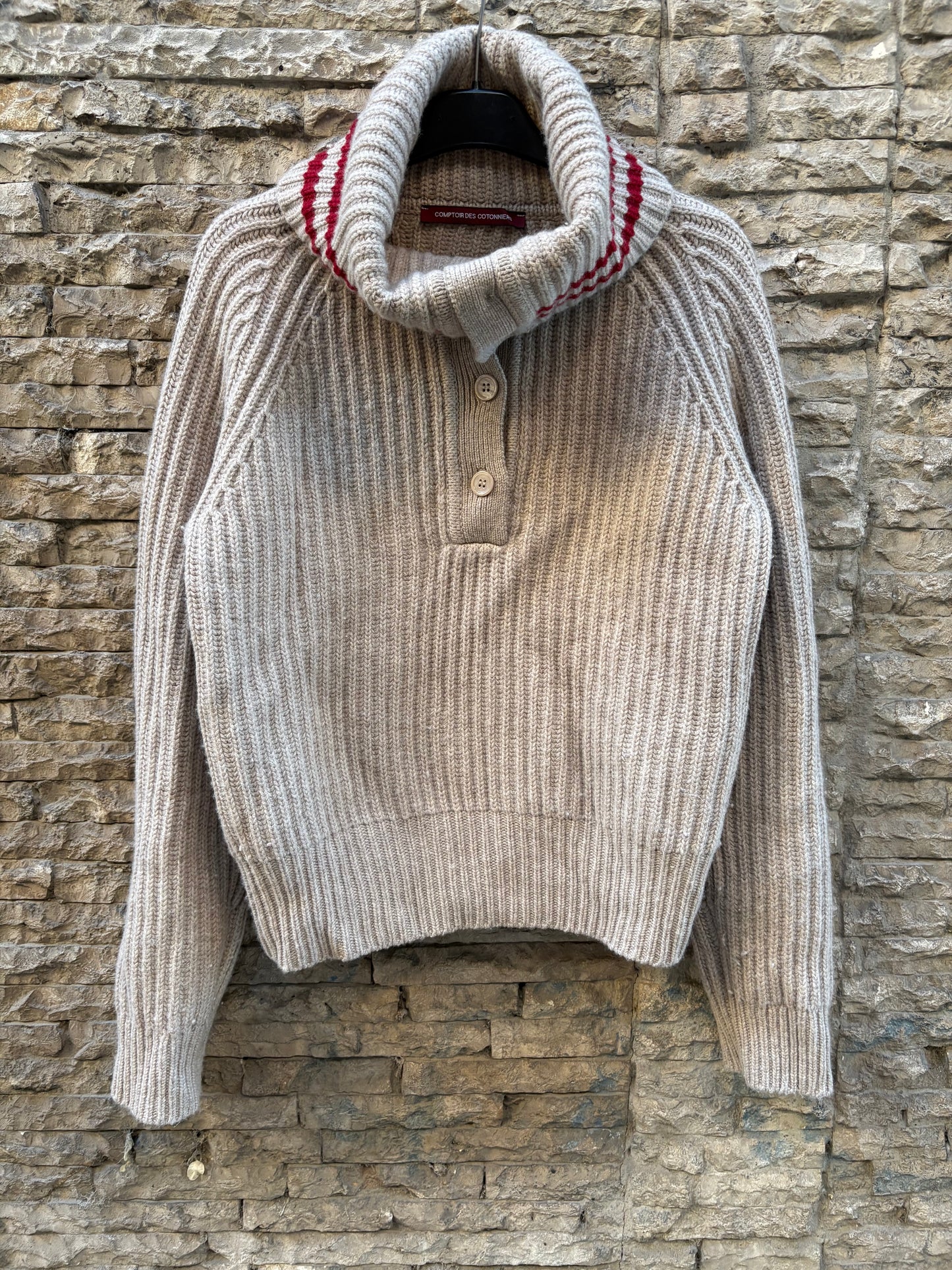 COMPTOIR DES COTONNIERS. Beige turtleneck sweater T.xs