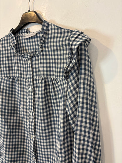 POLIN ET MOI. Blusa fluida vichy azules