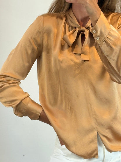 FORTE FORTE. Bowed silk blouse. TS/M