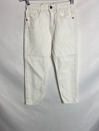 ZARA. White denim-effect trousers, size 4-5 years