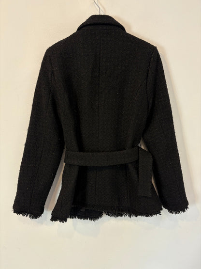 ALEXANDRA NEEL. Chaqueta tweed negra cinturón