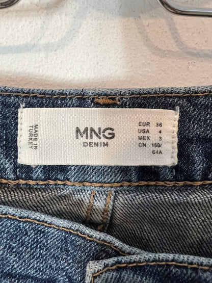 MANGO. Pantalón denim recto oscuro T.36