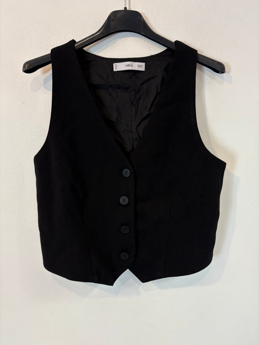 MANGO. Chaleco negro