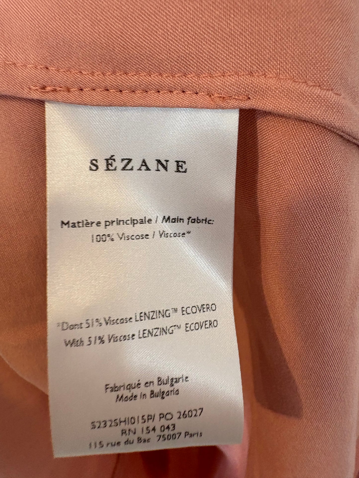 SÉZANE.Conjunto rosa satinado fluido
