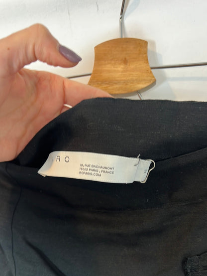 IRO. Short black skirt with ruffles. Size 40