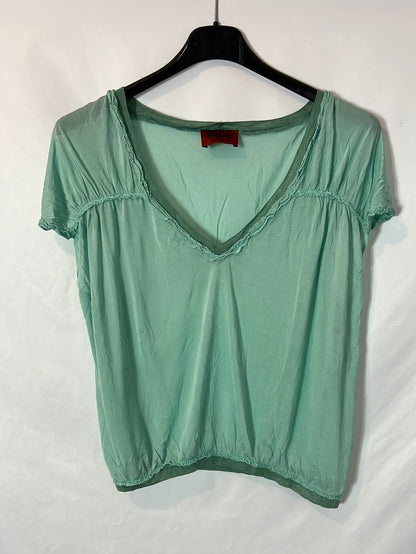 MISSONI. Top fluido verde agua. T S