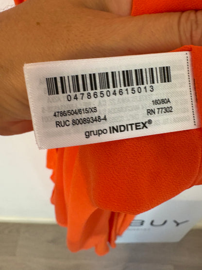 ZARA. Long orange flared dress. Size XS