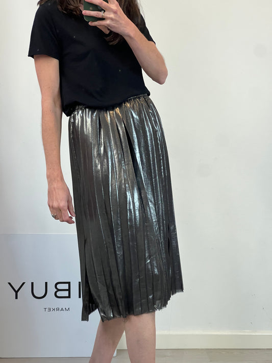 ISABEL MARANT ETOILE. Falda plisada metalizada