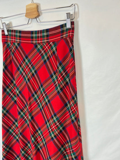 KOLONAKI. Falda larga cuadros. T 36