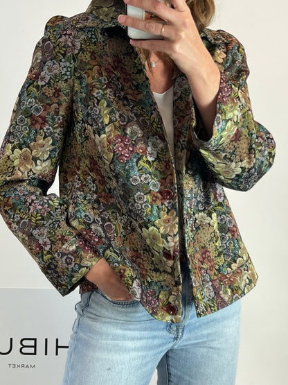 M. LORENZO. Textured floral jacket S.42 (M)