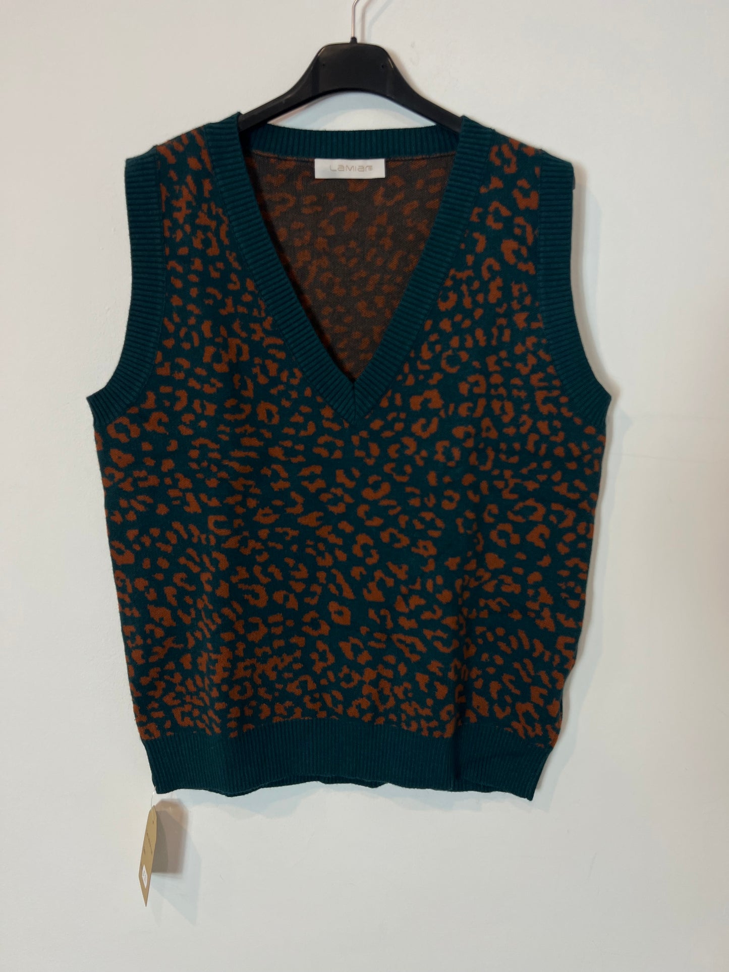 LAMIAR. Blue print sleeveless sweater YOU(S)