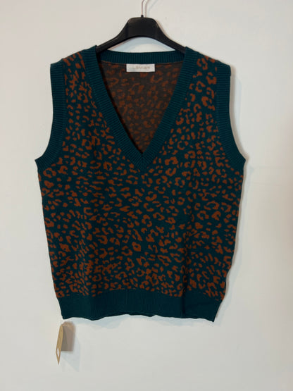 LAMIAR. Blue print sleeveless sweater YOU(S)