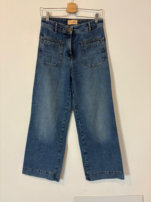 SESSUN: Denim bolsillos pata ancha