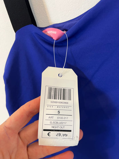 PINK WOMAN. vestido azul fruncido T.s