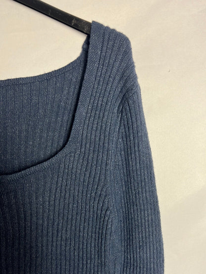 OTRAS. Jersey fino azul canalé T.u(s)