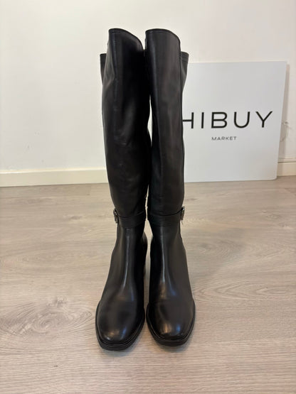 LATOUCHE. Botas altas negras hebilla. T 41