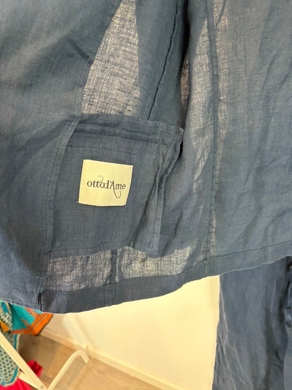 OTTOD´AME. Traje de chaqueta lino azul