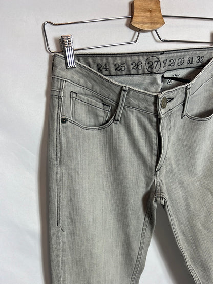 EARNEST SEWN. Denim pitillo gris elástico. T 27 (38)
