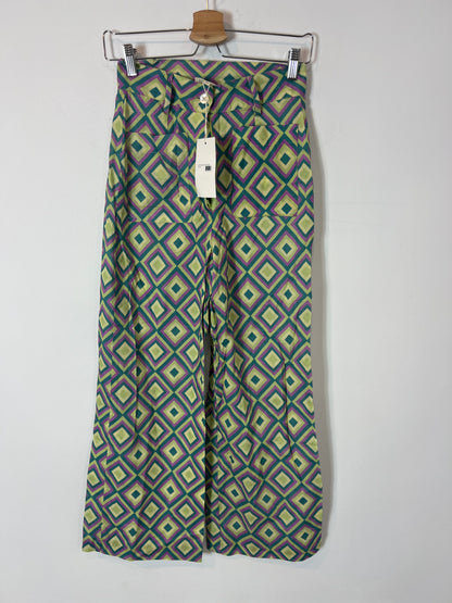 MARIA DE LA ORDEN. Total look with retro green print TM (XS/S)