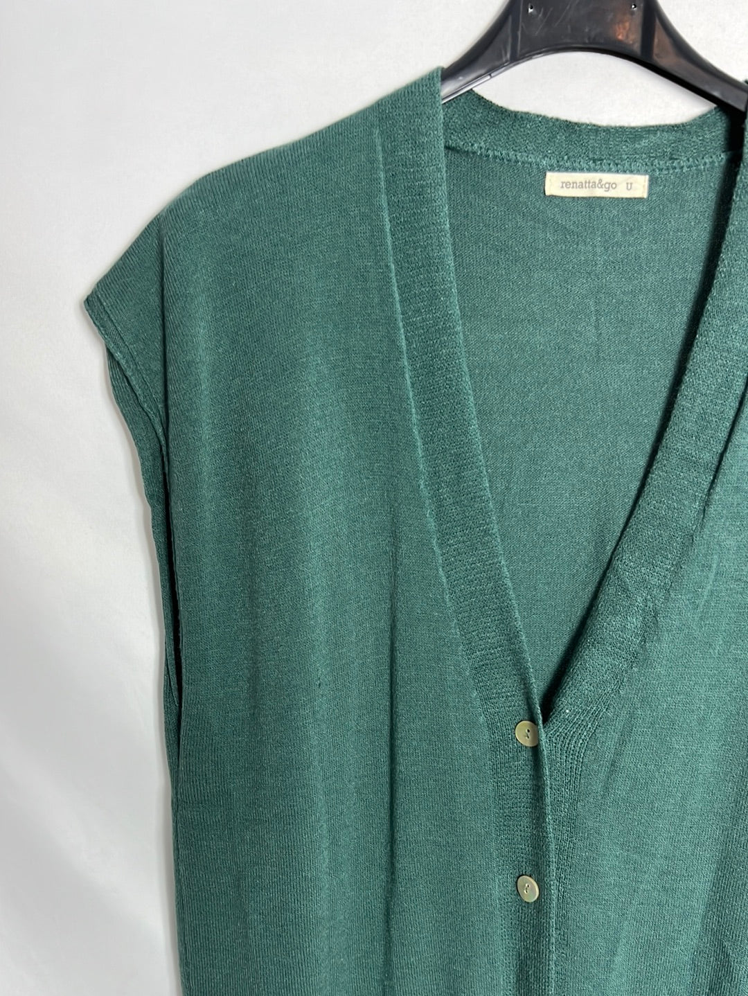 RENATTA&GO. Chaleco verde abotonado. TU (m)