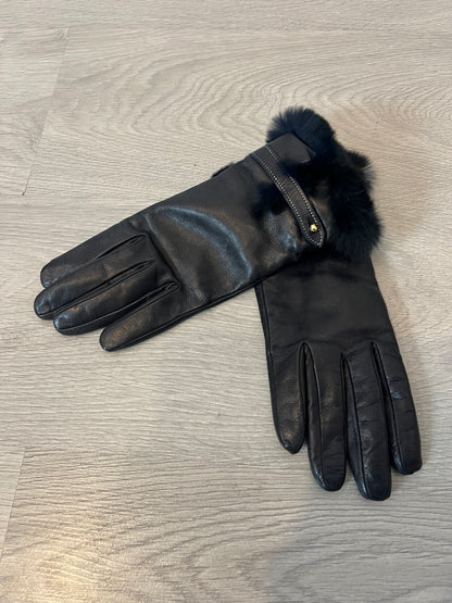 PIUMELLI. Guantes negros piel y pelo natural