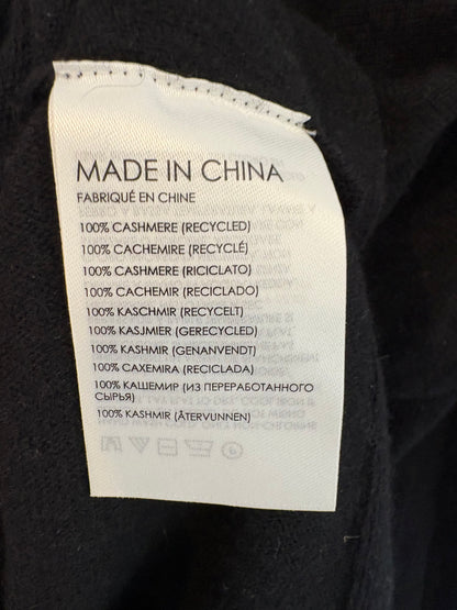 CLUB MÓNACO. Jersey negro cashmere detalle cuello. T S