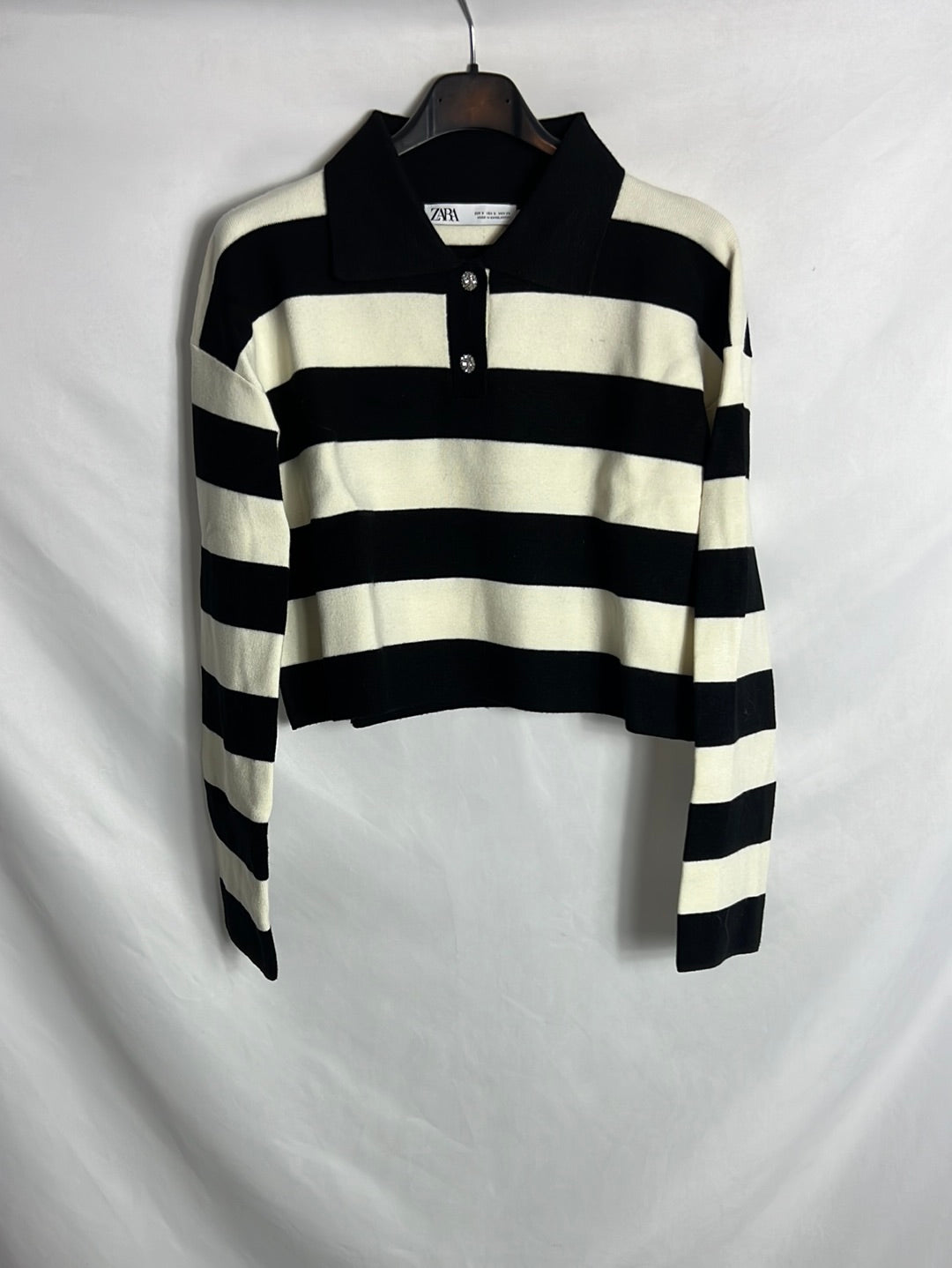 ZARA. Jersey crop rayas. T S