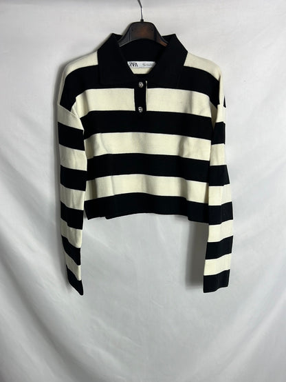 ZARA. Jersey crop rayas. T S