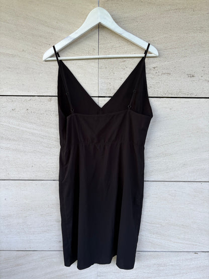 SANDRO. Vestido largo seda semitransparente. T 38