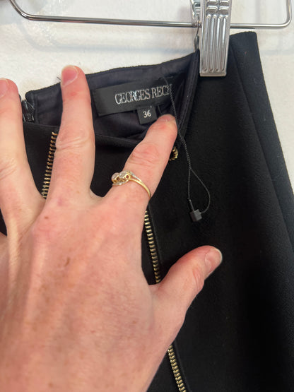 GEORGE RECH. Falda detalles dorados. T 36