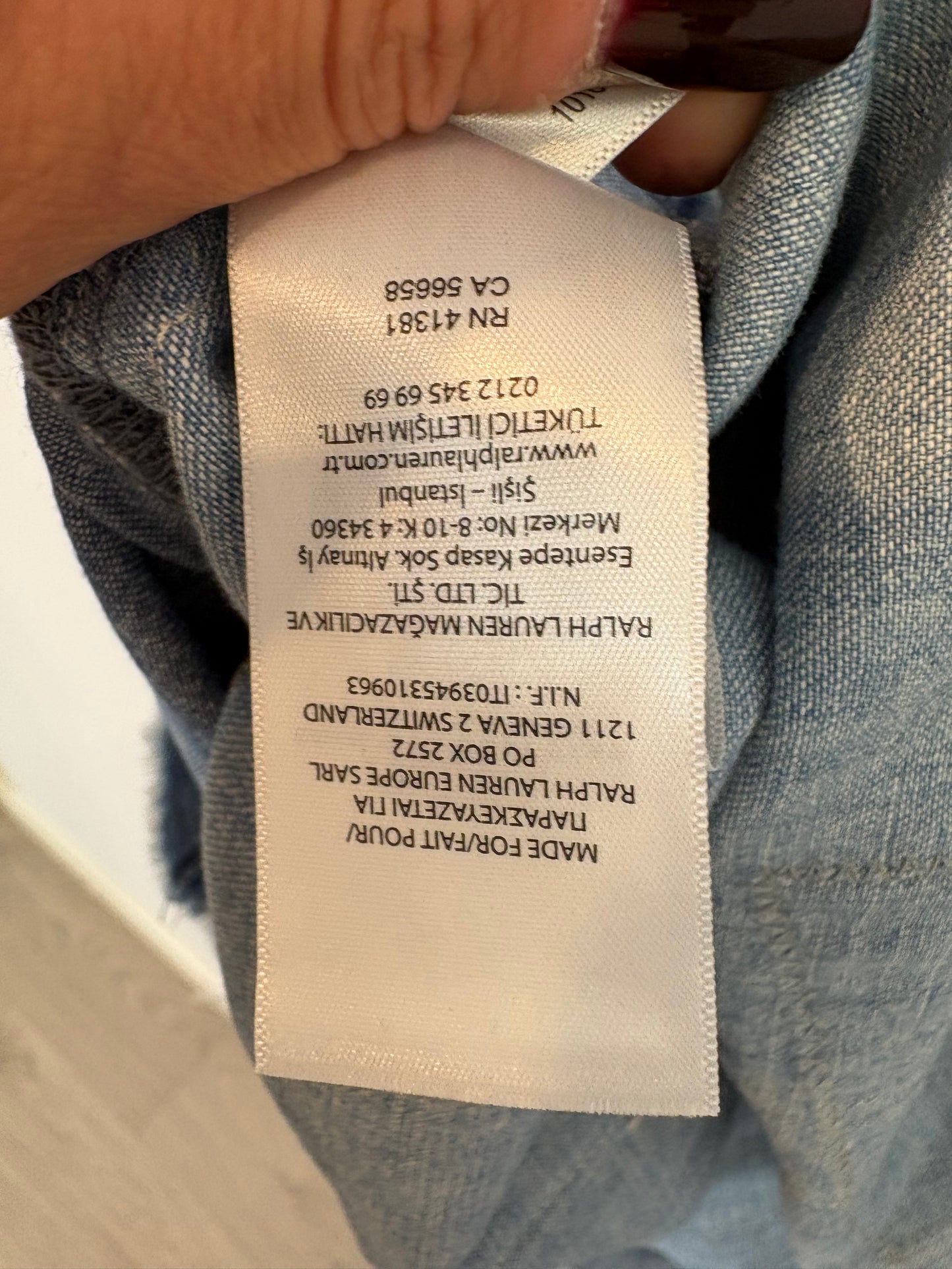 POLO RALPH LAUREN. Vestido corto denim parches. T M