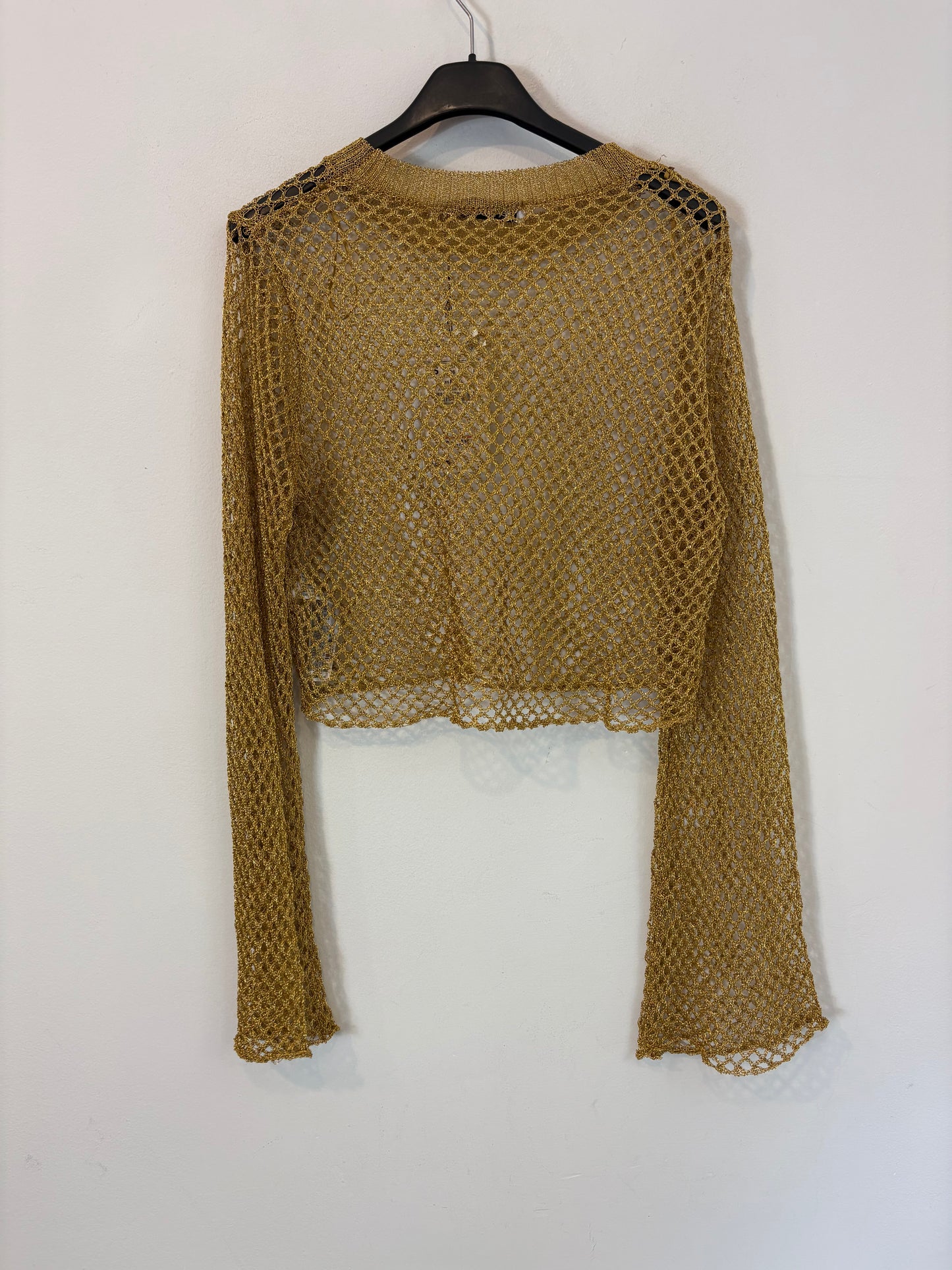 ZARA. Top tejilla dorado. T S