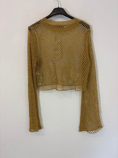 ZARA. Top tejilla dorado. T S