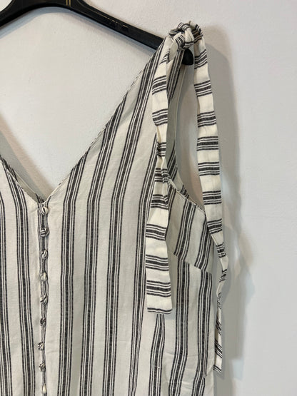 MANGO. Vestido blanco rayas T.m