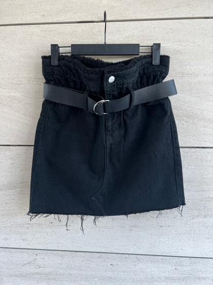 IRO. Short black denim skirt T.34