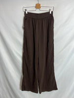 NA-KD. Pantalón ancho marrón algodón T.38