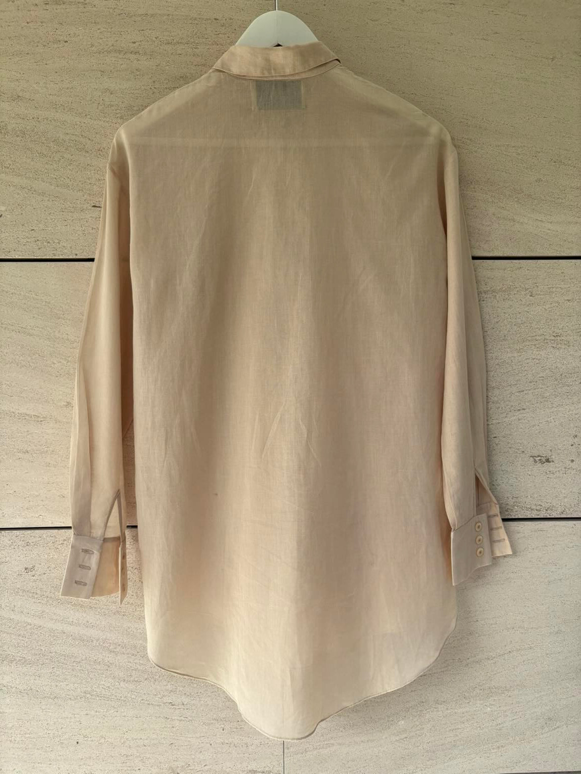 CORTANA. Camisa beige algodón ligero